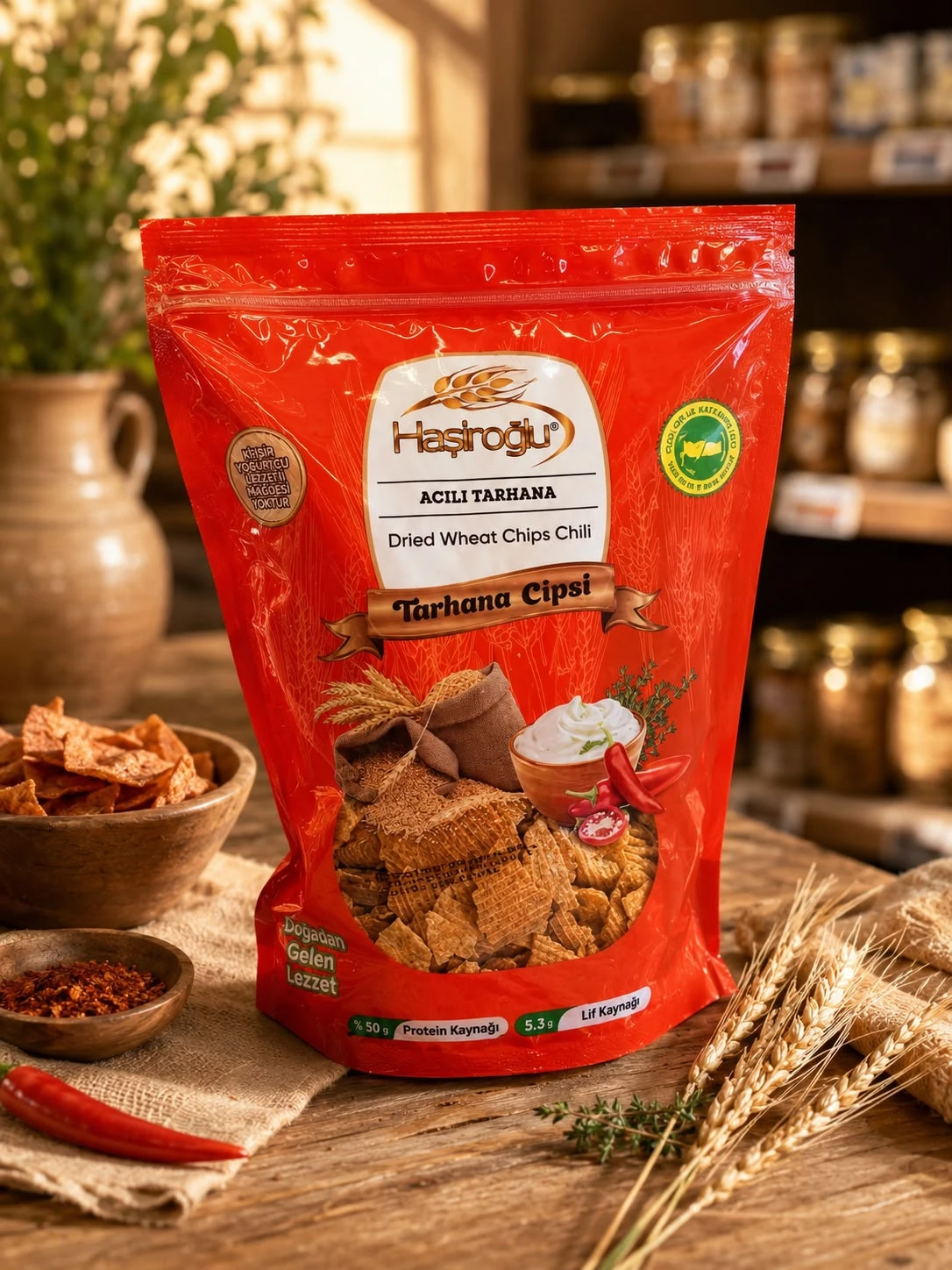Haşiroğlu Acılı Tarhana Cipsi 450 Gr